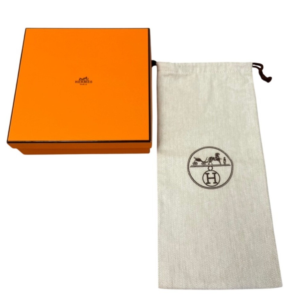Hermes Box and Dust Bag Set Orange Canvas Logo Packaging Accessory 7.5x7.5x2